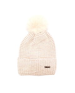 D011 Red Cuckoo Two Tone Pompom Hat