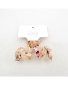 HC1146 Wavy Mixed Brown Claw Clip