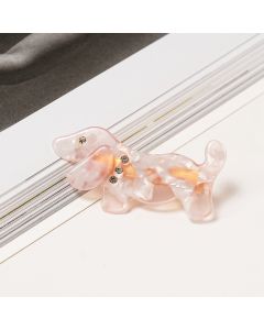HC1308 Sausage Dog Pink Hair Clip