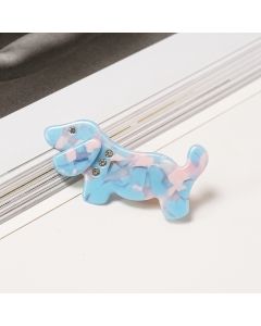 HC1314 Sausage Dog Blue Hair Clip