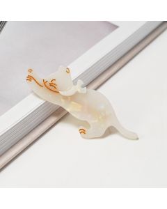 HC1315 Jumping Cat White Hair Clip