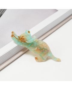 HC1317 Jumping Cat Aqua Hair Clip