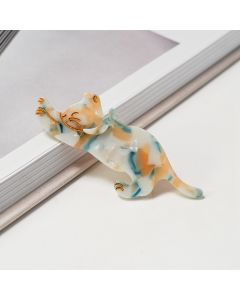 HC1319 Cat Turquoise White Clip