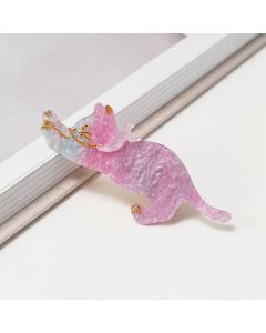 HC1320 Jumping Cat Purple Hair Clip