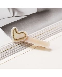 HC1338 Heart White Hair Clip