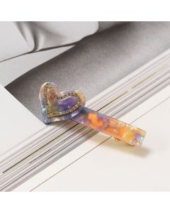 HC1340 Heart Purple Pink Hair Clip