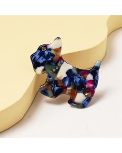 HC1352 Dog Navy White Hair Clip