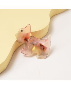 HC1354 Dog Pink Cream Hair Clip