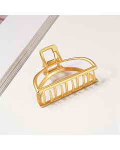 HC1368 Small Oval Gold Steel Hair Claw