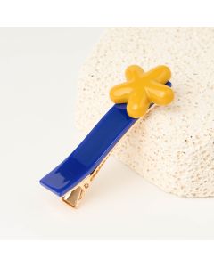 HC1389 Daisy Yellow Blue Hair Clip