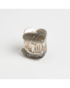 HC1395 Mini Hair Claw Heart Grey