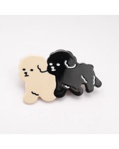 HC1522 Dogs Hair Clip Cream/Black 