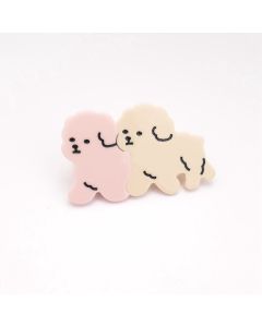 HC1523 Dogs Hair Clip Pink/Cream