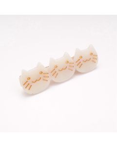 HC1529 Cat Faces Hair Clip Cream