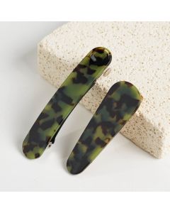HD1030 Green Leopard Clips Pack Of 2