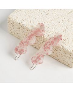 HD1048 Hearts Hair Clips Twin Pack Pink