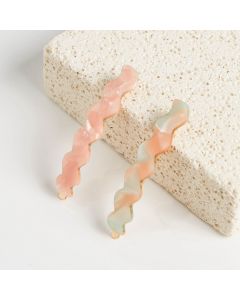 HD1054 Wave Pink Blue Clips Pack Of 2