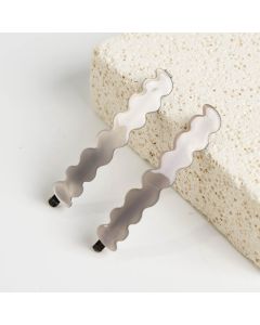 HD1058 Wave Hair Clips Twin Pack Grey