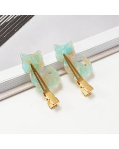HD1085 Cat Hair Clips Twin Pack Aqua
