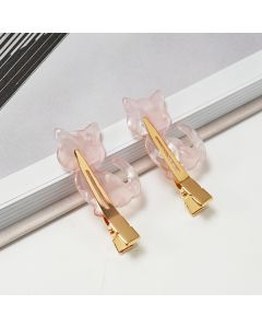 HD1086 Cat Hair Clips Twin Pack Pink