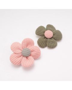 HD1127 Flower Olive Pink Hair Clips Pack Of Two 