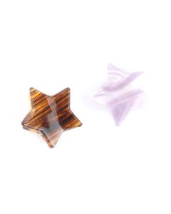 HH0154 Mini Stars Hair Claw Clips Twin Pack Brown 