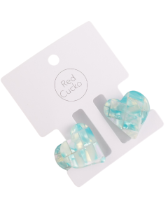 HH0159 Mini Hearts Hair Claw Clips Twin Pack Blue