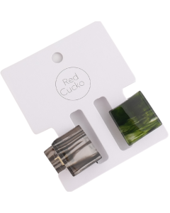 HH0164 Mini Square Hair Claws Pack Grey Green