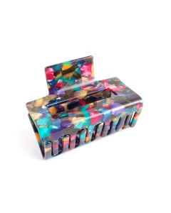 HH0206 Rectangle Hair Claw Clip Black Multi