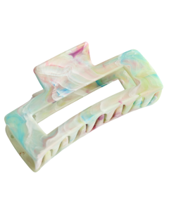 HH0517 Rectangle Hair Claw Multi Cream