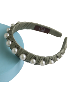 HH0670 Pearls Green Headband