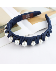 HH0671 Pearls Navy Headband