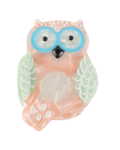 HH0703 Owl Hair Claw Clip Pink