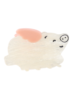 HH0710 Flying Piglet Hair Claw Clip White