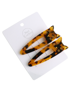 HH0773 Cat Hair Clips Twin Pack Brown Tortoiseshell