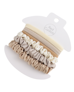 HH0821 Scrunchies Pack Of 6 Cream Brown