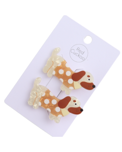 HH0843 Dog Hair Clips Twin Pack Brown 