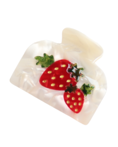 HH0869 Strawberries Square Hair Claw Clip