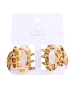 HH0985 Hair Claws Twin Pack Brown Leopard