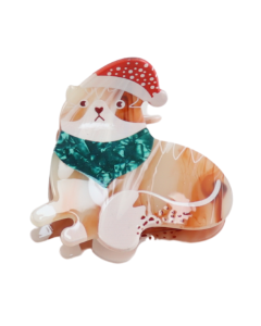 HH1020 Xmas Brown Cat Hair Claw Clip