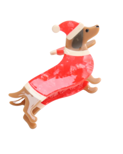 HH1137 Xmas Sausage Dog Hair Claw Clip