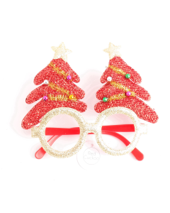 X019 Christmas Trees Glasses Red