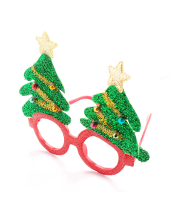 X020 Christmas Trees Glasses Green